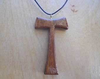 Mahogany Tau Cross Necklace (g)