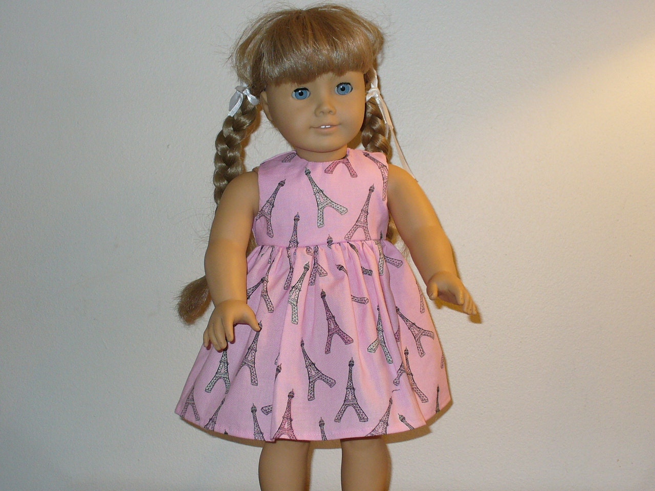 American Girl doll clothes Paris / Eiffel Tower pink dress