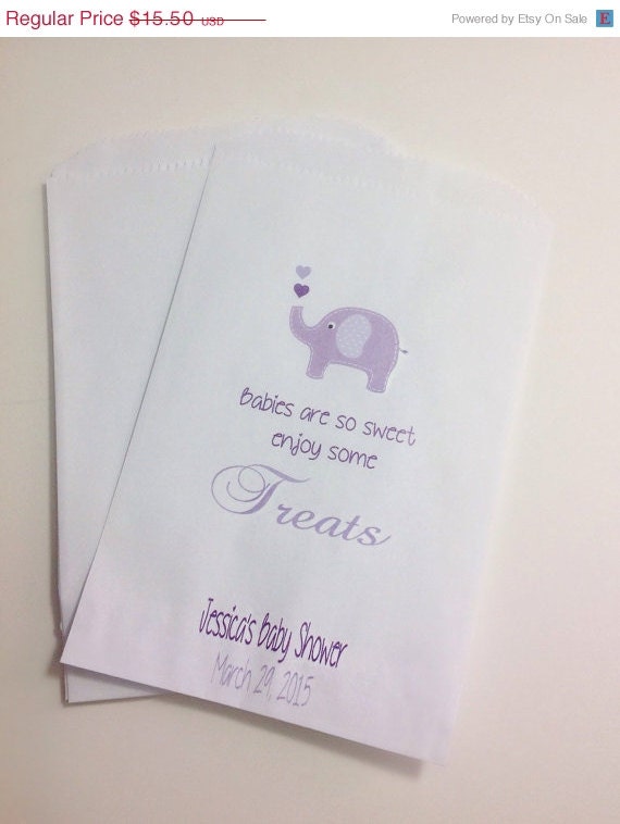 Custom Elephant Baby Shower Candy Buffet Bags Gift Bags
