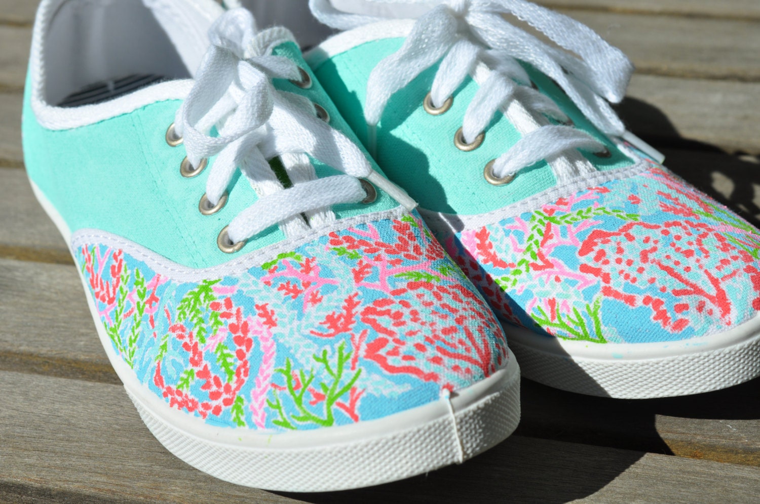 Lilly Pulitzer Inspired Hand Painted Canvas Shoes: by SmallTownNC