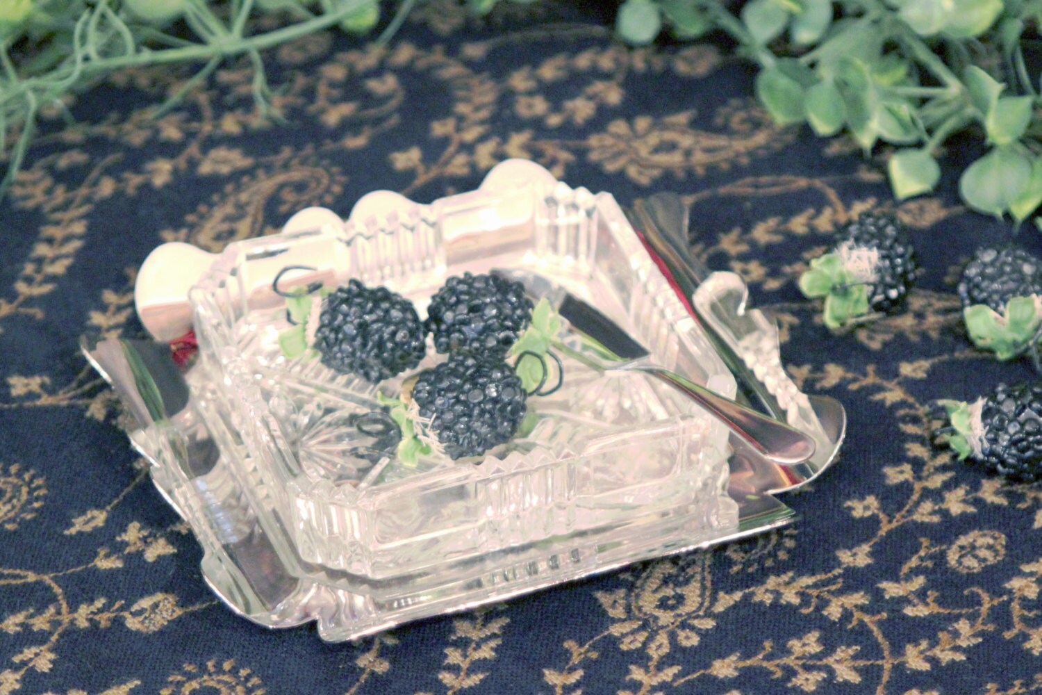 Crystal Serving Tray/hors D'heurves