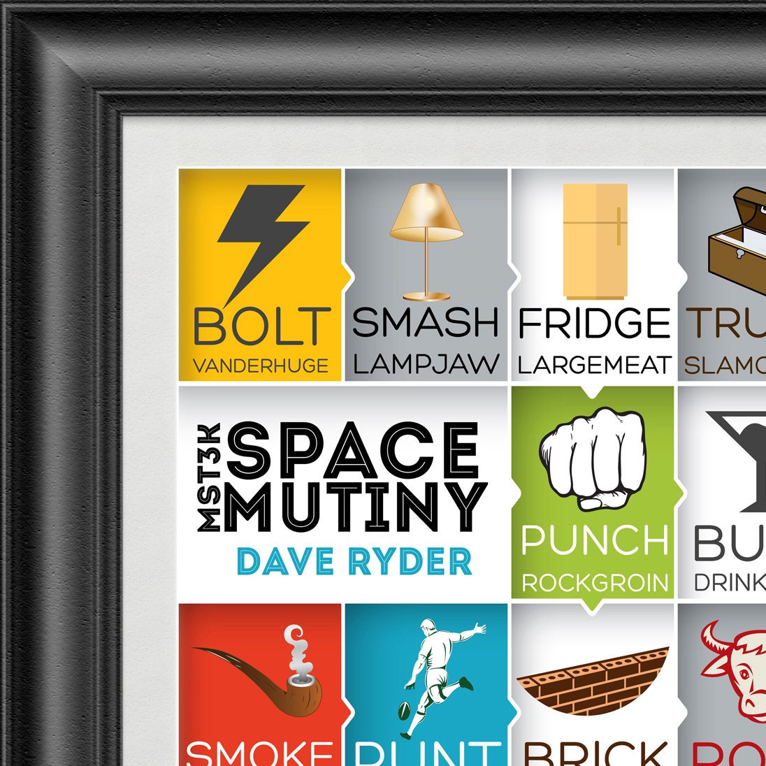 MST3K Space Mutiny Dave Ryder Names Art Print Wall Decor