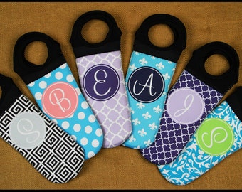 Wine Tote Bag, Monogram Insulated Wine Tote, Personalized Wine Bag Custom Bridesmaid Gift, Monogrammed Wine Lover Gift, Unique Hostess Gift