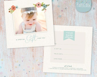 Photography Gift Certificate Template Photoshop file - VC004 - INSTANT DOWNLOAD