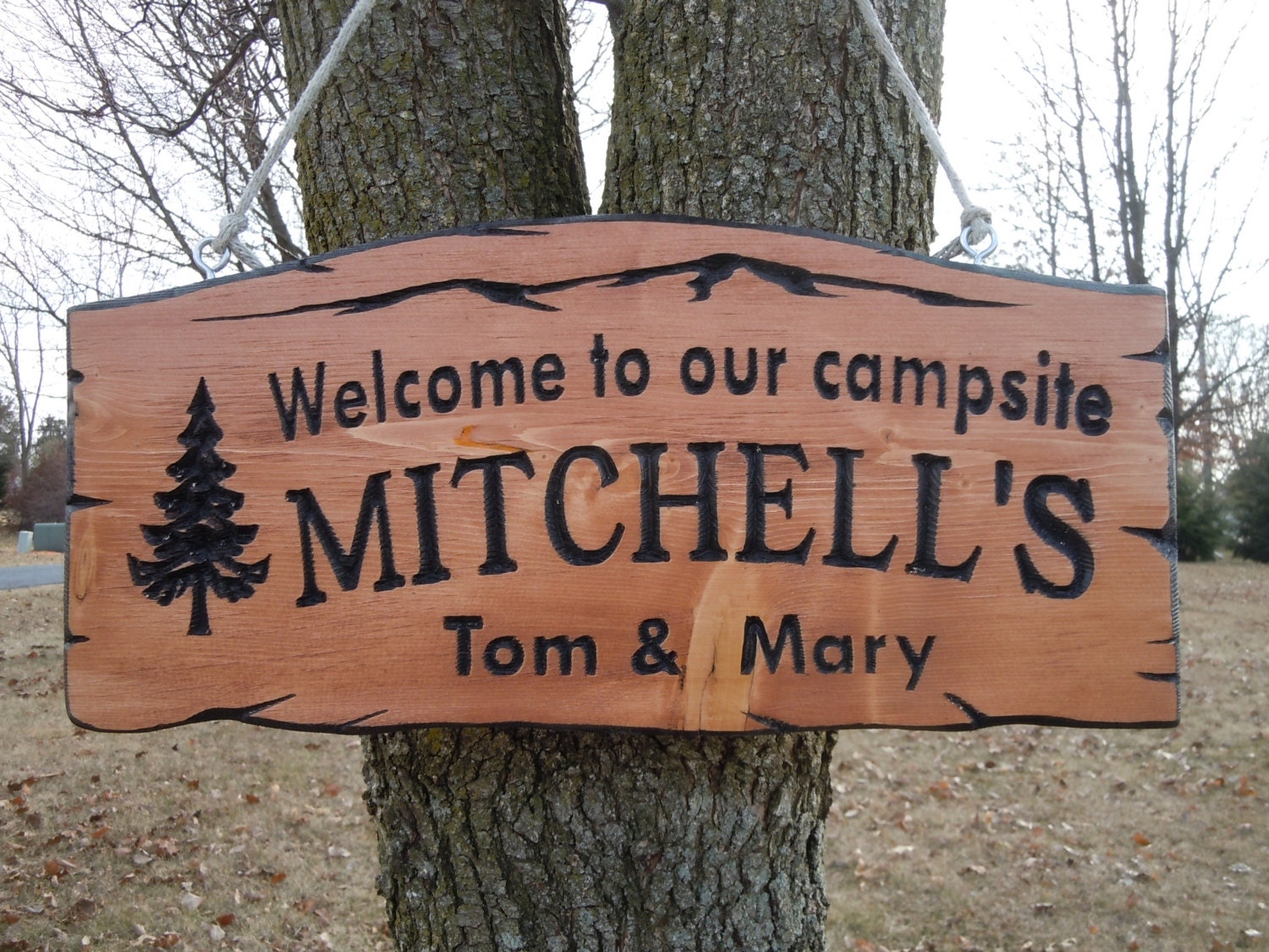 Last Name Family Campsite Sign Custom Made Wooden Welcome To