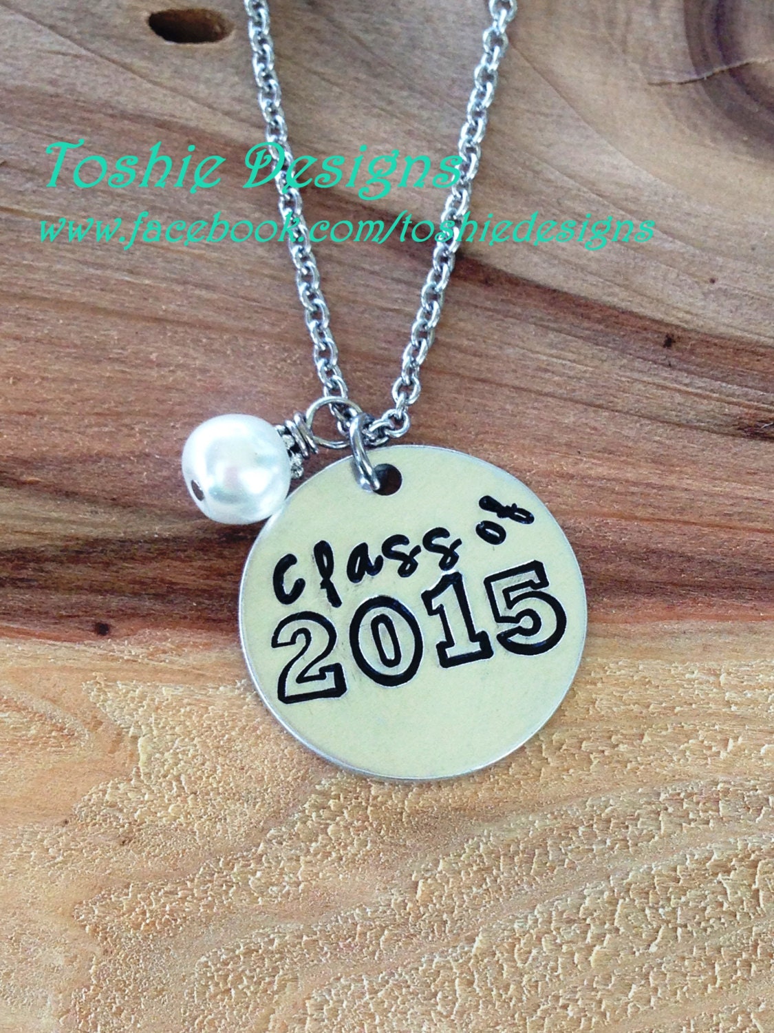 Silver Graduation Necklace Stainless steel glass by ToshieDesigns