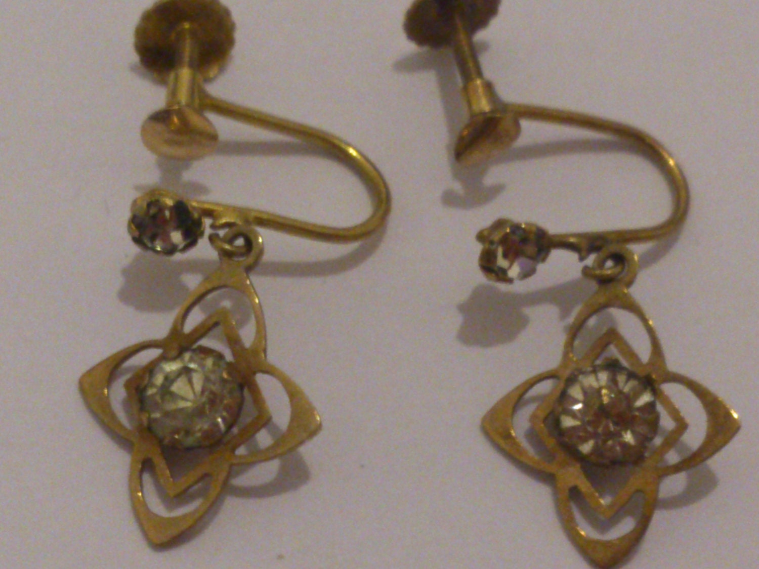9ct gold diamante earrings