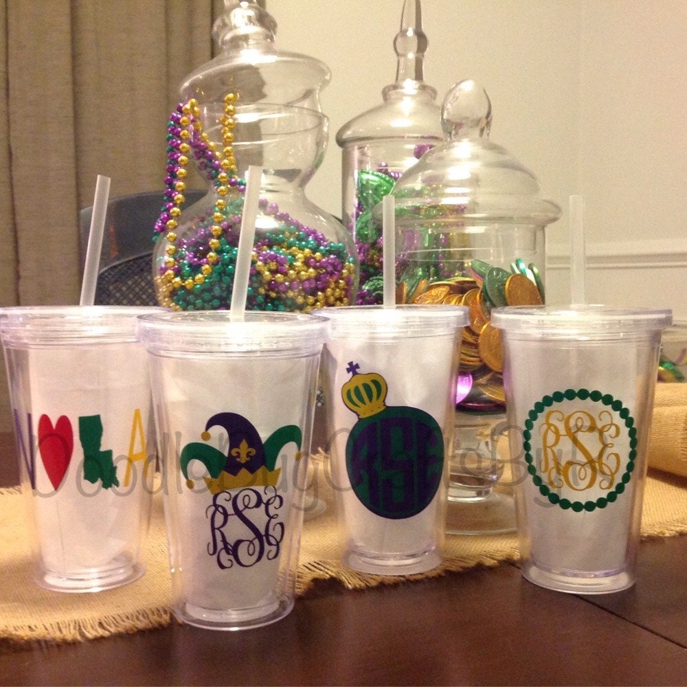 mardi gras cups personalized