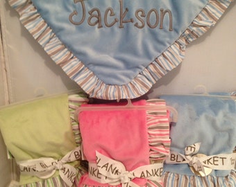 Personalized Baby Blanket for boys or girls, Monogram blanket, baby boy gift, baby girl gift, Monogrammed Baby gift