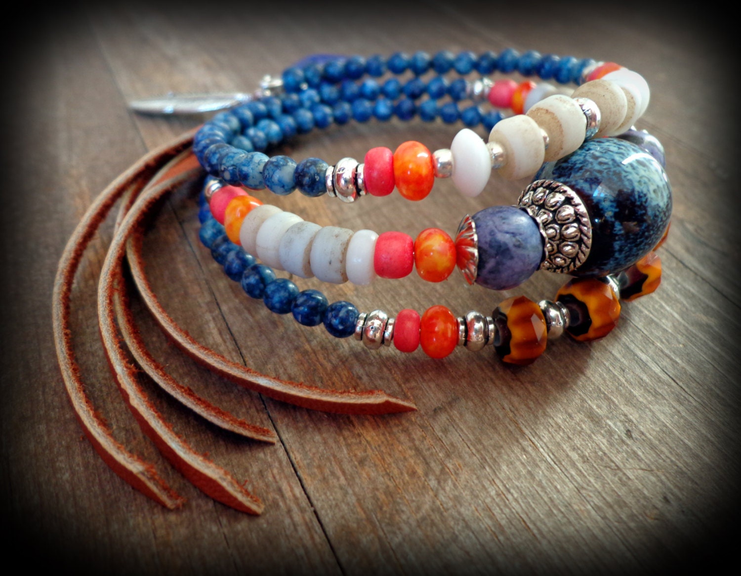 Southwestern Jewelry rustic country western bracelet denim