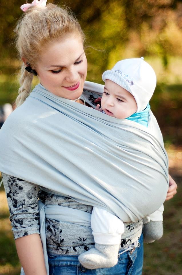 Wrap-sling for babies/ Baby sling/ Babywearing/ Grey Melange/