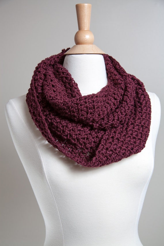 Maroon Cotton Infinity Scarf by OrangeOctopusStudio on Etsy