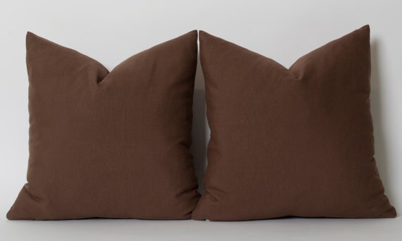 Solid Brown Linen Decorative Pillow Cover ALL SIZES Home Decor