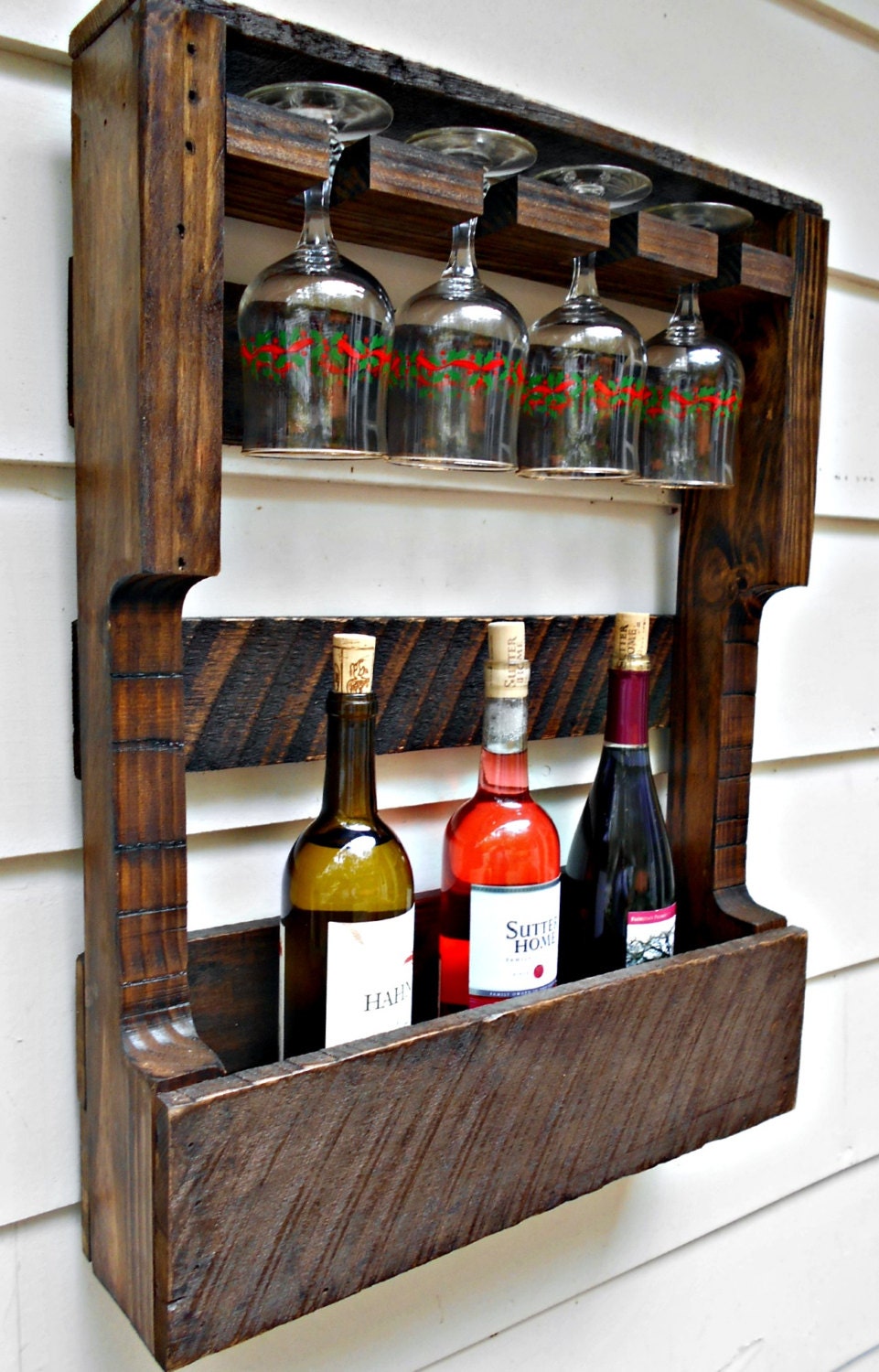 Rustic Wood Wine Rack Reclaimed Wood Wine Storage