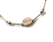 STERLING SILVER MOM Bracelet and Heart Charm Mother's Day Gift