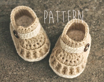 Crochet Pattern "Tiber Loafer" baby boys crochet booties pattern, PATTERN ONLY