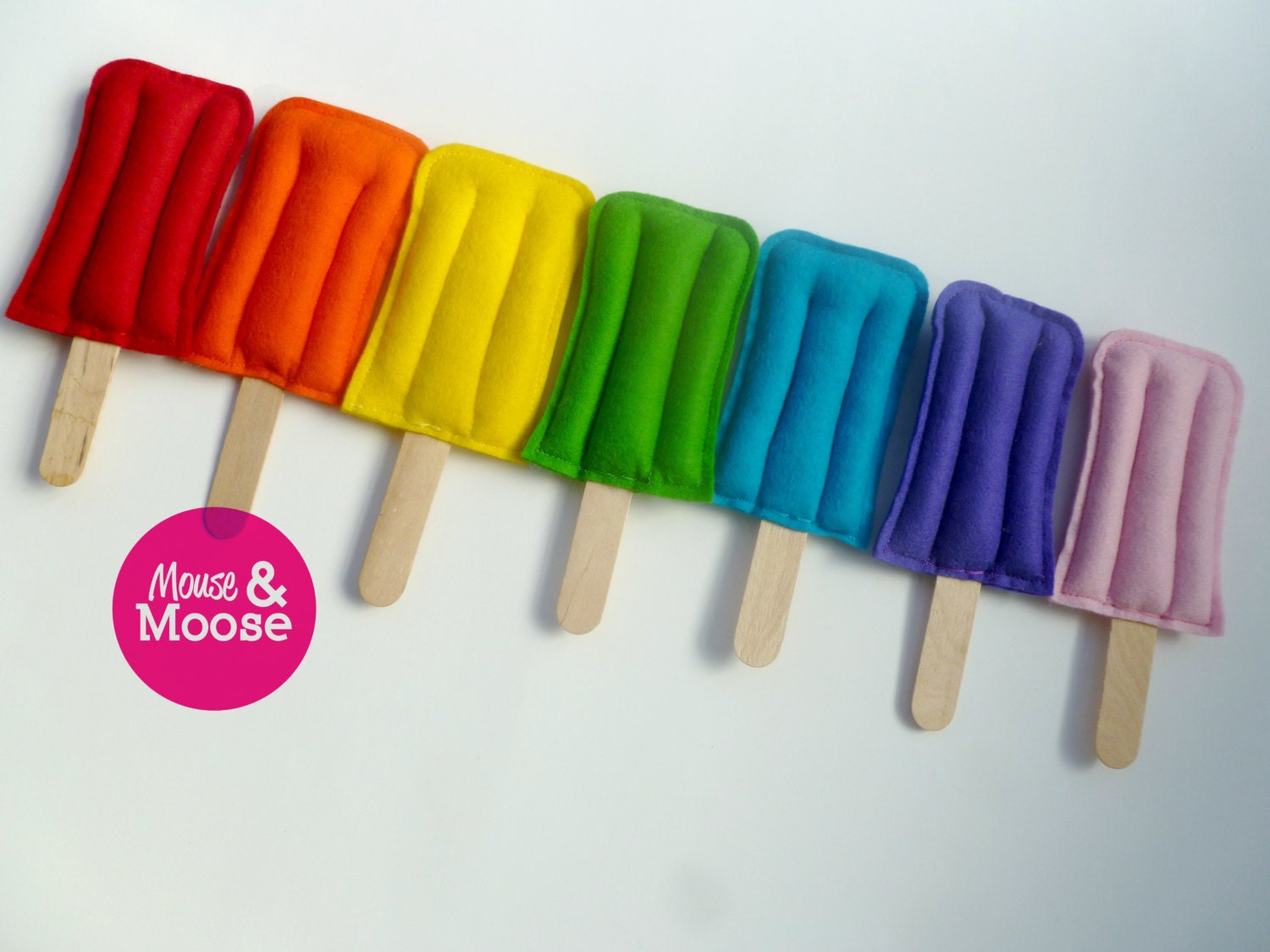 Eco Friendly 100 Wool pretend Popsicles and felt food for