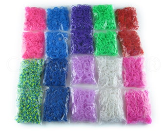 5000 Piece Loom Bands Mega Refill Pack - 10 Colors - Latex-Free - Compatible With All Loom Brands - 5000 Rainbow Colored Bands - USA