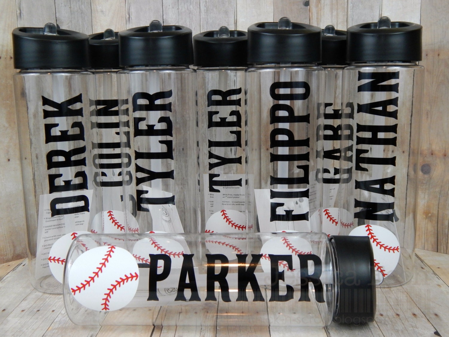 Personalized Baseball Water Bottles Team GiftCustom Design