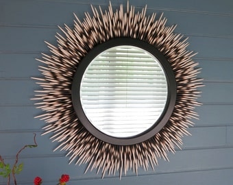 26 inch "Porcupine Quill" Mirror: Ivory Tip