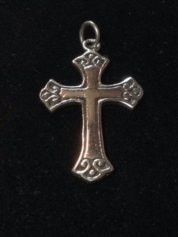 Vintage Sterling Silver Cross Pendant by 1109FINDS on Etsy