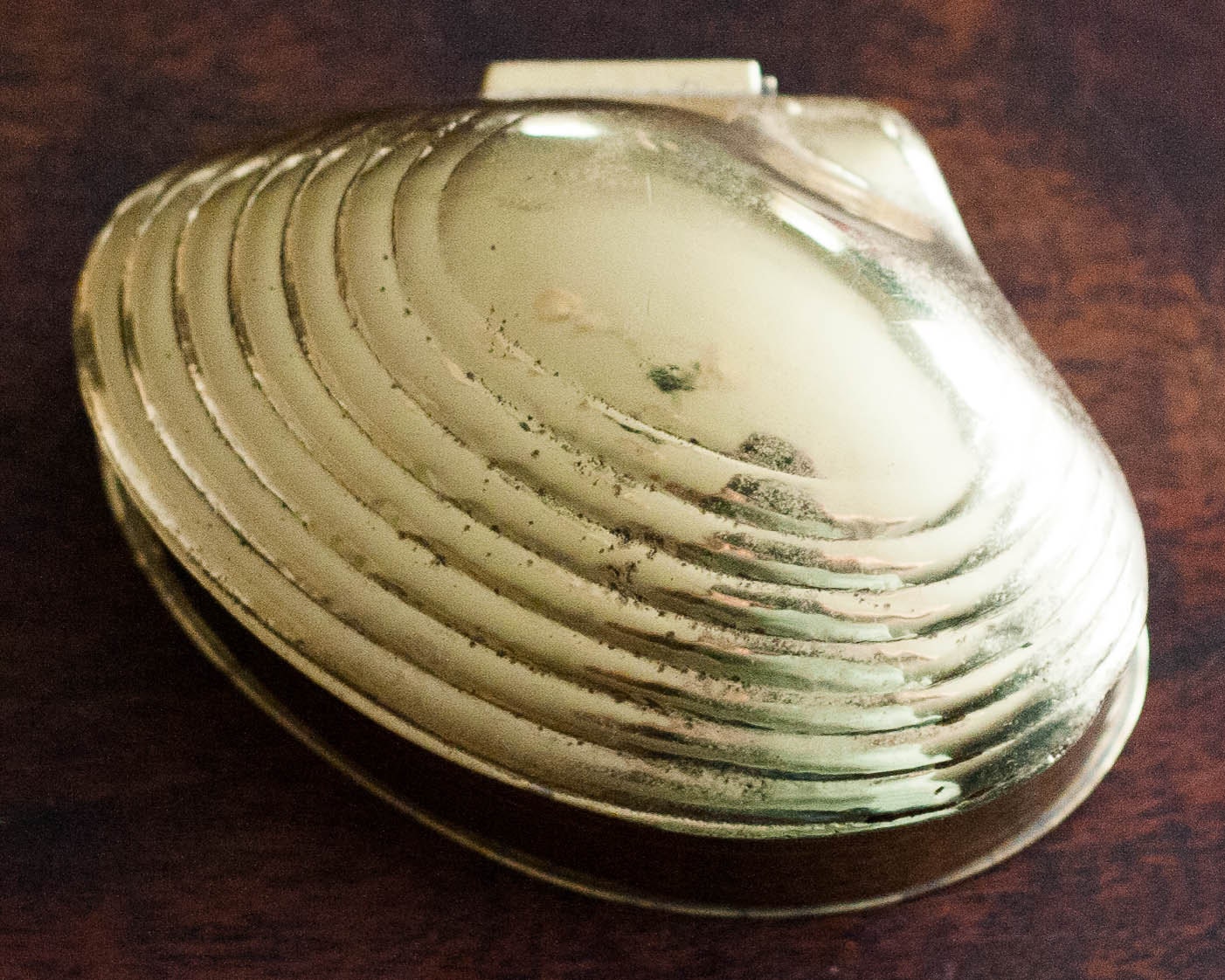 Vintage Brass Clam Shell Trinket Box Solid by WindstoneVintage