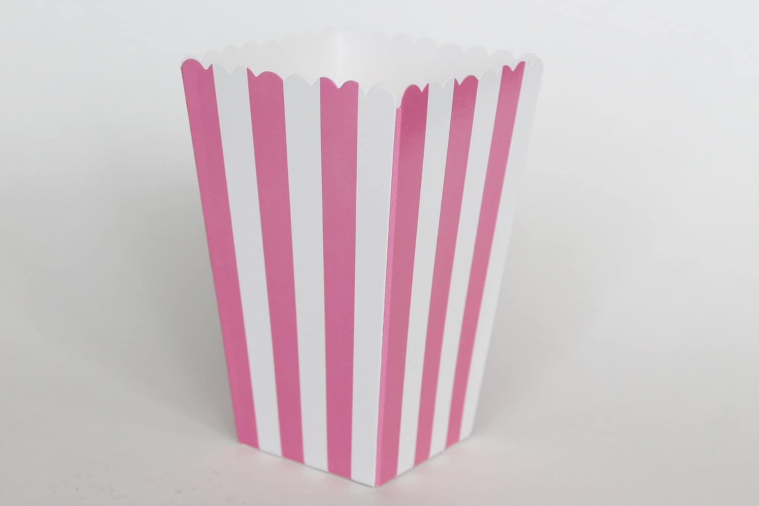 Hot Pink Striped Popcorn Box-Pop Corn Scoop-Hot Pink Favor