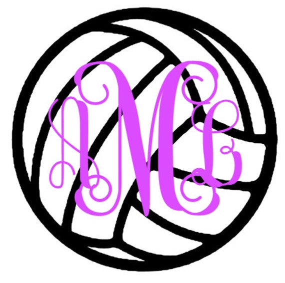 Download Items similar to Volleyball Monogram Decal on Etsy