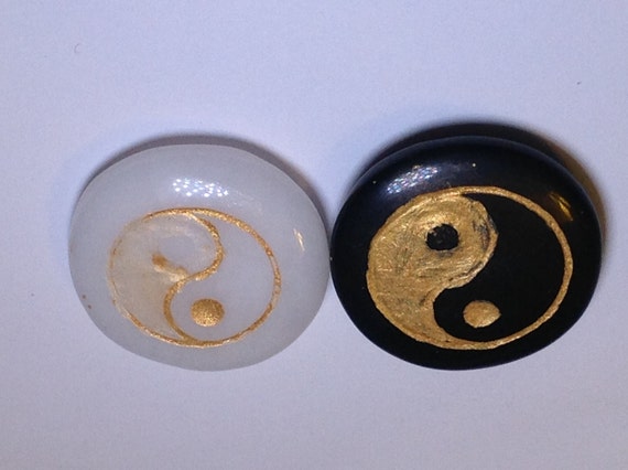 Meditation Stones Ying Yang Etched by CleoBeadsandRocks on Etsy