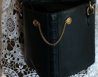Genuine Gianni Versace bag, blue leather, shoulder bag, 90's Versace bag