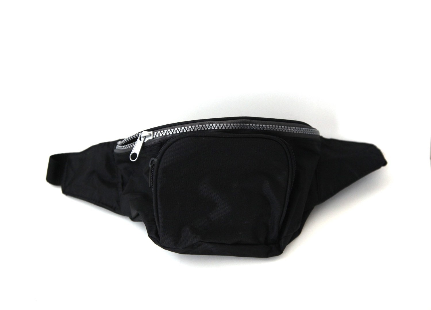 Vintage hip sack fanny pack black nylon