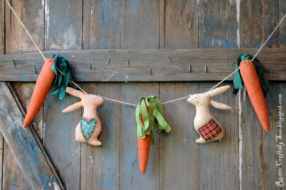 Easter Garland-Easter Primitive Bunnies Garland-Easter Primitive Wall Decoration