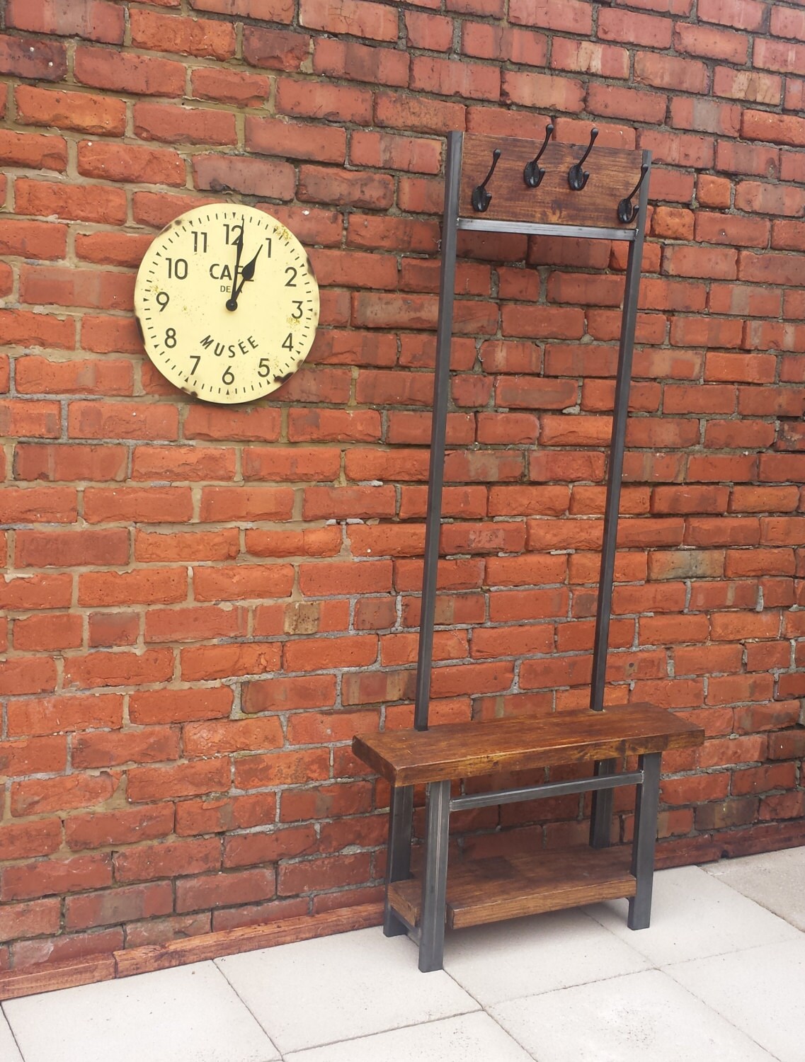 Hallway coat rack stand rustic oak and by Redcottagefurniture