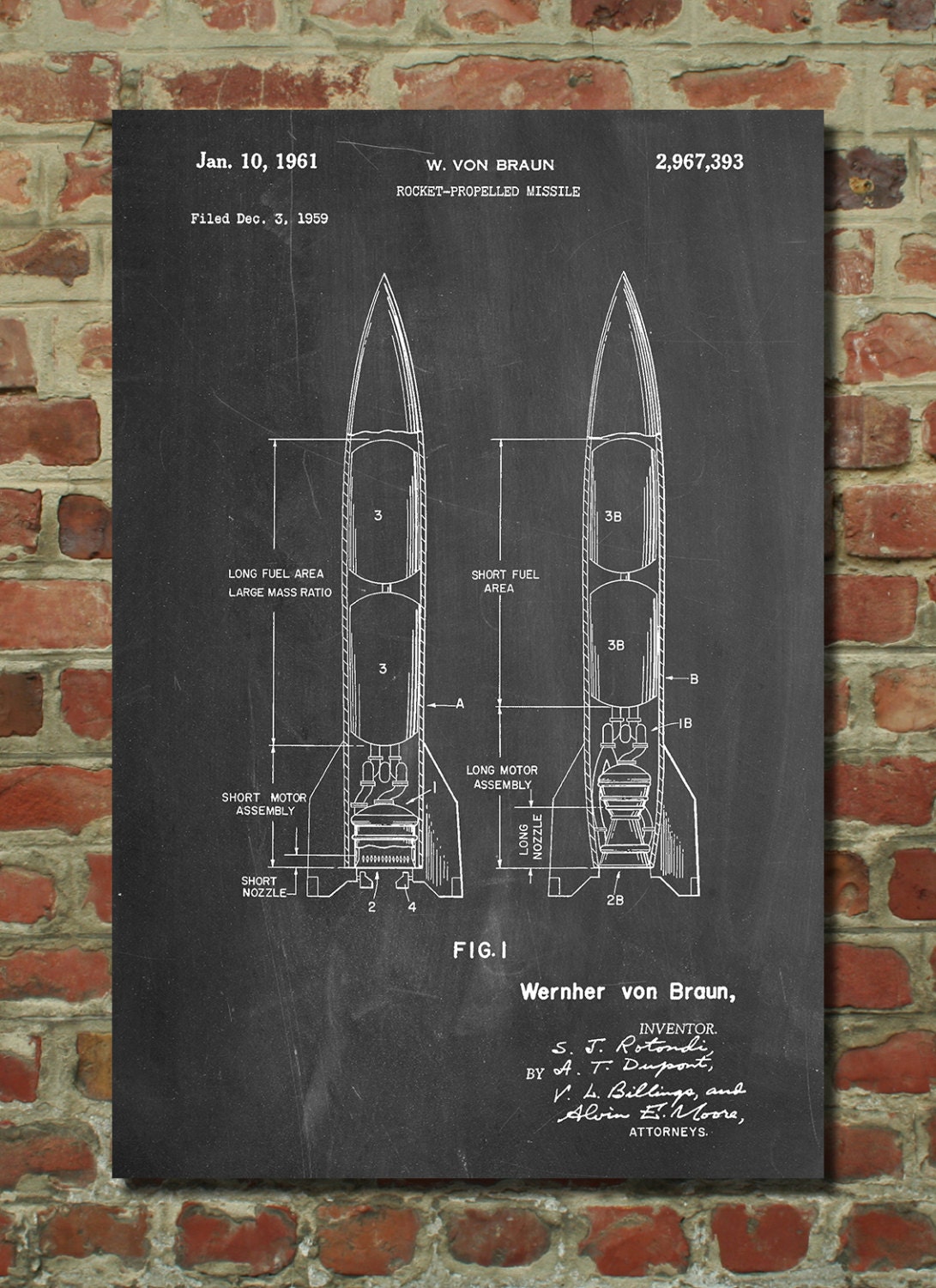 Von Braun Rocket Poster Von Braun Rocket Patent by PatentPrints