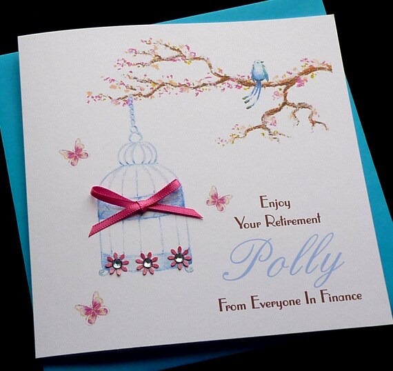 Lovely 10 Leaving Card Handmade
