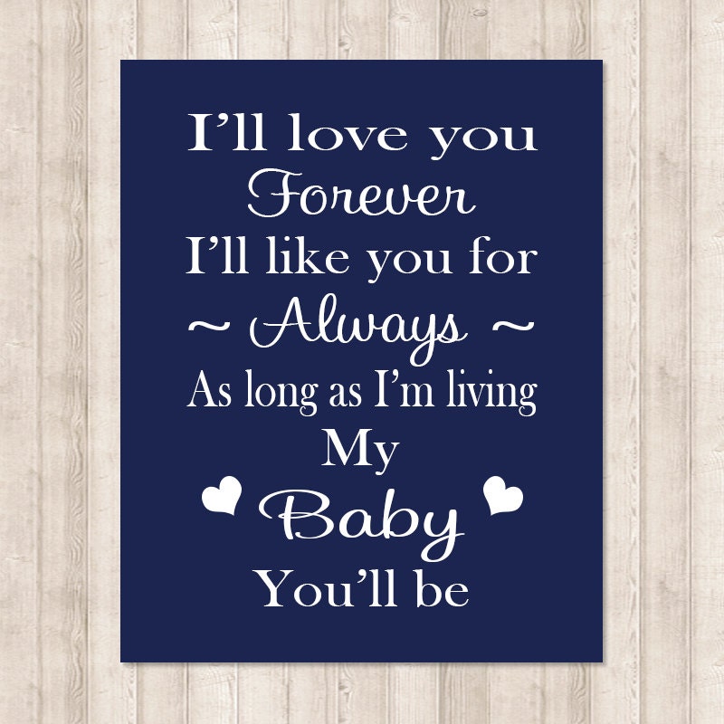 Baby Boy Nursery Decor Wall Art Navy Blue Nursery I'll