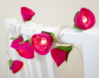 Sleeping Beauty fairy lights, mothers day gift, pink rose fairy lights, girls room decor, wedding lights, new home gift, romantic gift,