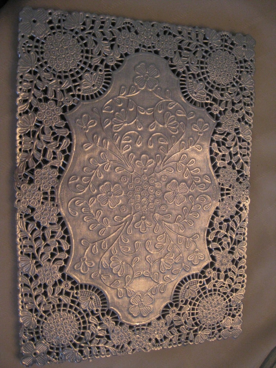 SILVER Elegant Wedding DIYS Event Lace Paper Placemats