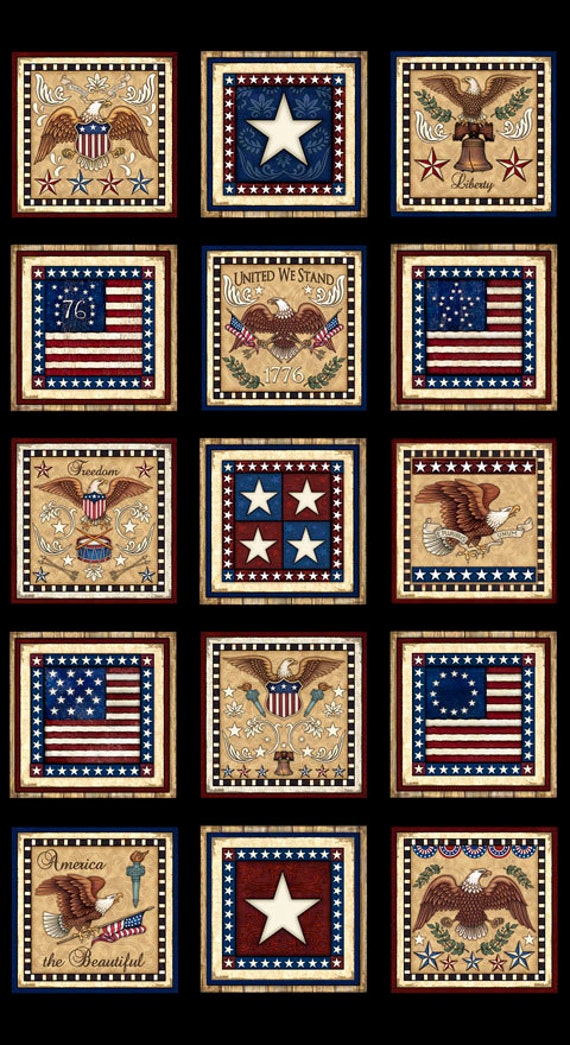 Patriotic USA Fabric Pride & Glory by Dan by FeatheredNest97030