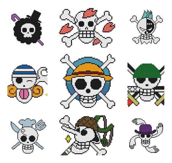 Counted Cross Stitch Pattern One Piece Skull Luffy by SimpleSmart