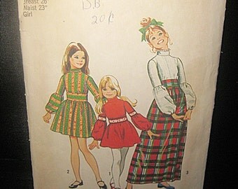 1975 Simplicity Girls Size 7 Dress Pattern #5169