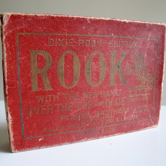 Vintage Antique Rook Game Card Game Pre 1920's Red Box