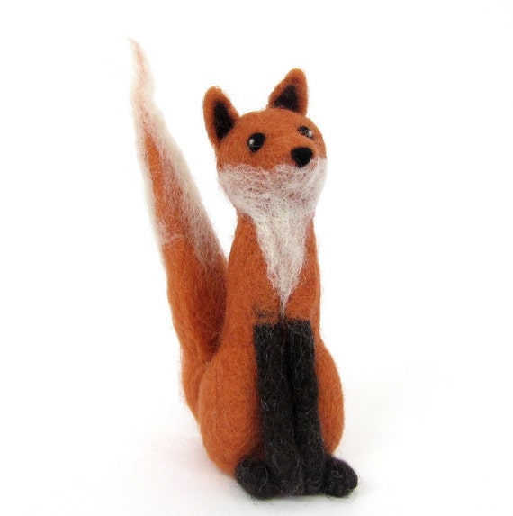 Fox Needle Felting Kit DIY Craft Kit by HawthornHandmade on Etsy