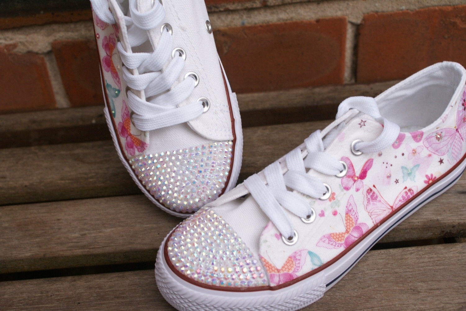 Decoupage pumps/ sneakers canvas shoes all hand by Eleanorsplace