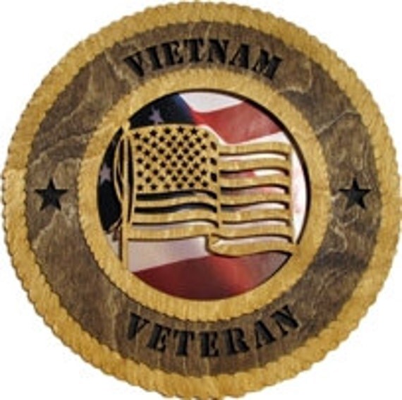 Vietnam Veteran Military Wall Plaque with American Flag