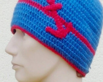 Bonnet man blue and red nautical style. To order only.