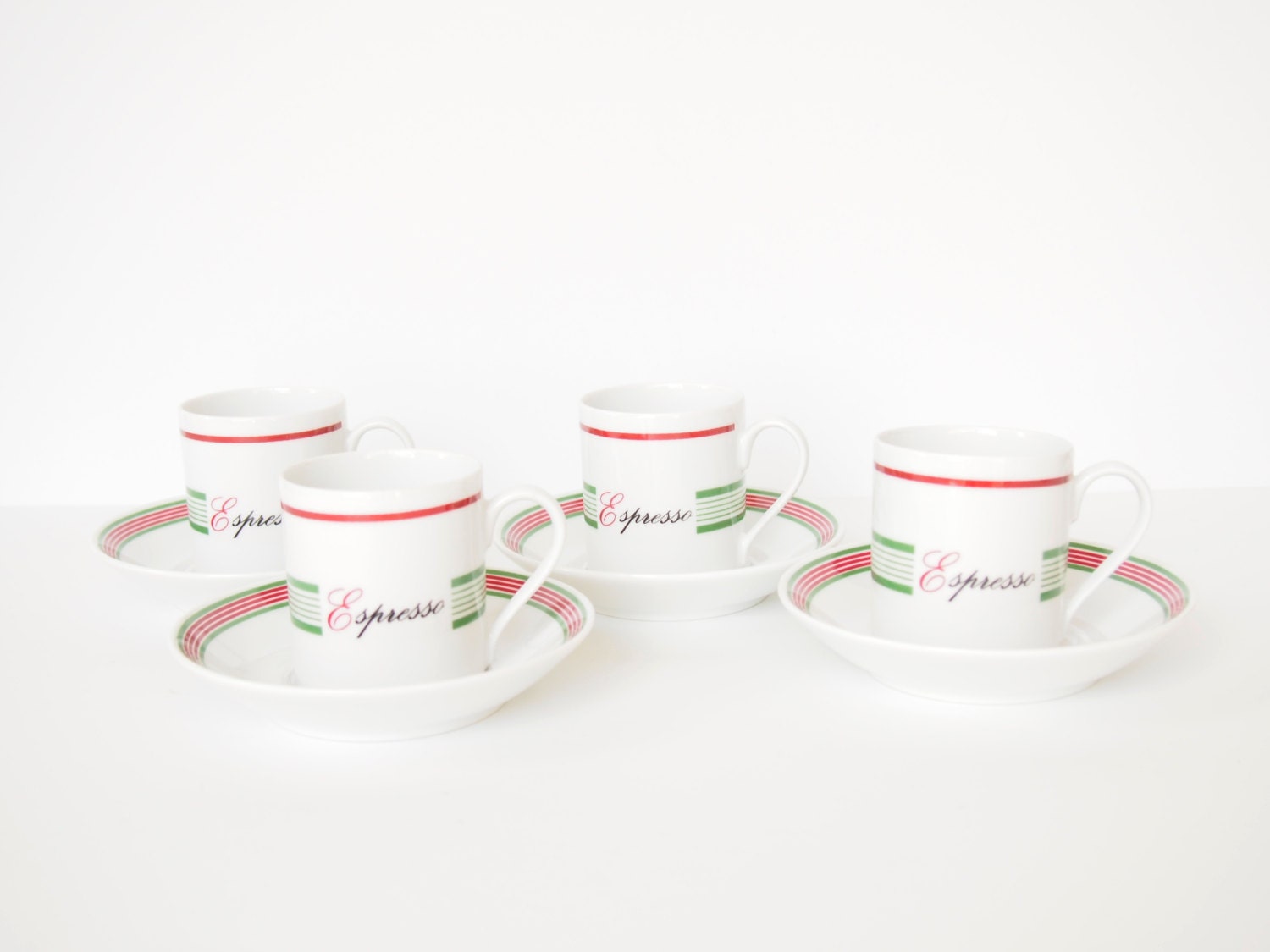 Vintage Espresso Cups Small Coffee Mugs and Saucers Set Italy