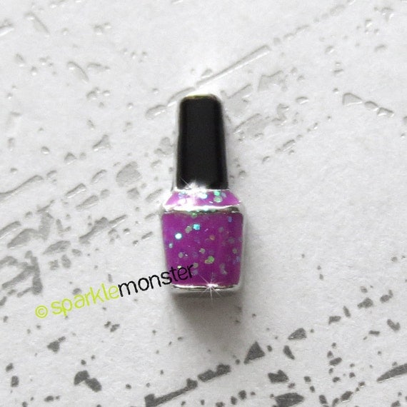 Purple Nail Polish floating charm USA seller 1 piece