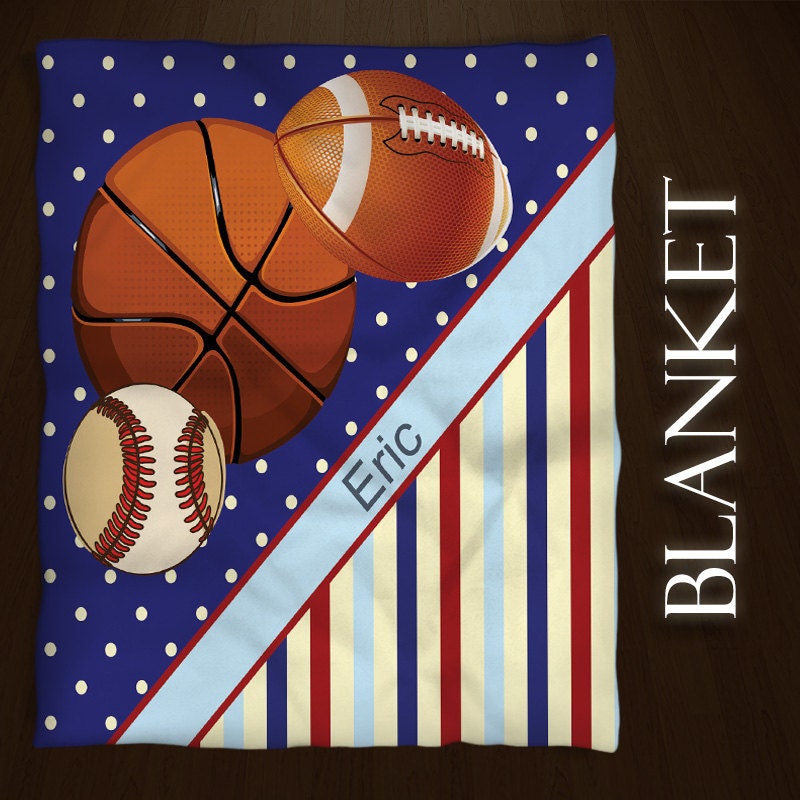 Sports Personalized Fleece Blankets Basketball Customized