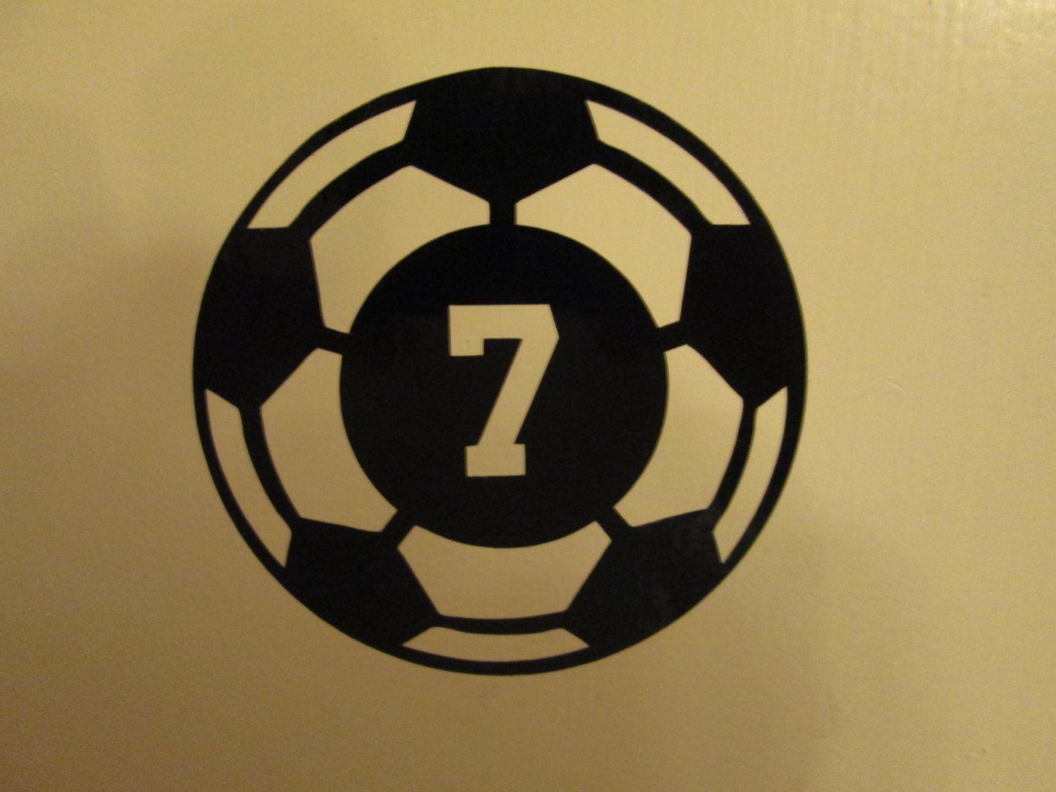 Custom Soccer ball sports number vinyl by ArtisticVinylDesigns